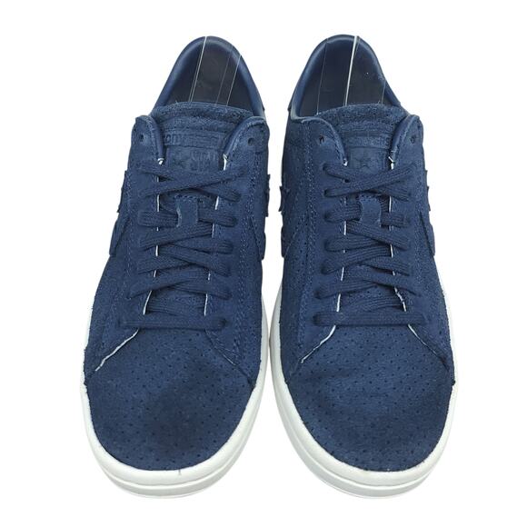 Converse Shoes Womens 6 Navy Blue Suede Leather Low Tops One Star Comfy Preppy - Picture 4 of 14
